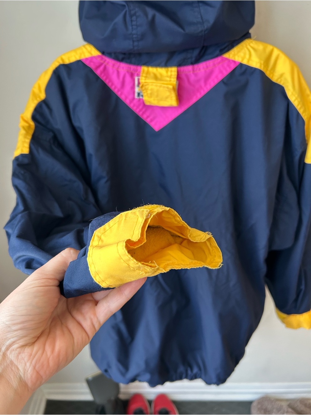 Vintage 90s Neon Colorblock Ski Jacket Retro Apres Ski Anorak Oversized - Picture 10 of 14